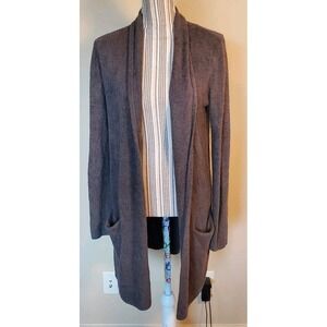 Bearfoot Dreams Open Cardigan Long Brown Super Soft Sz XS Stretch Oversize Cozy